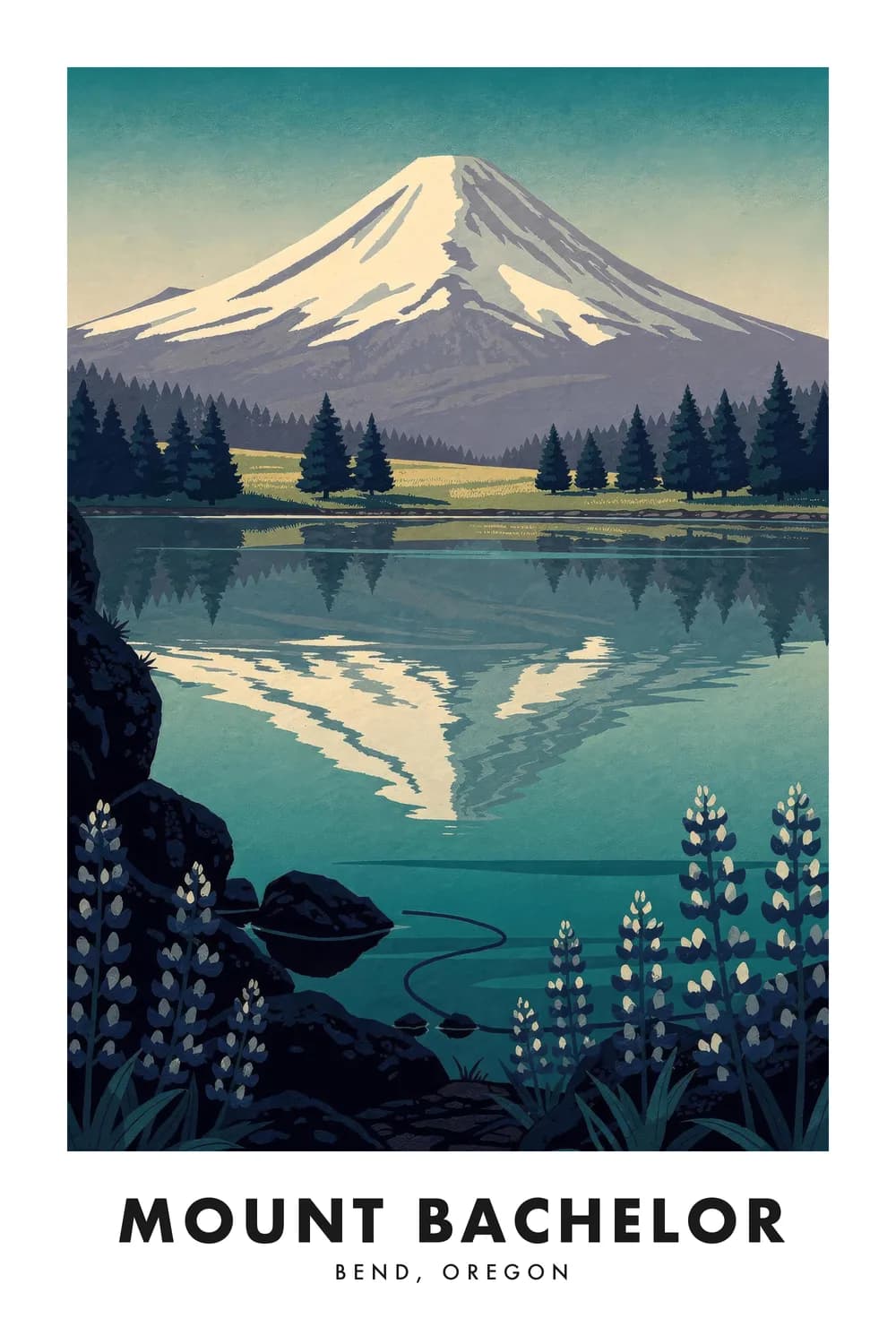 Mount Bachelor poster, Oregon