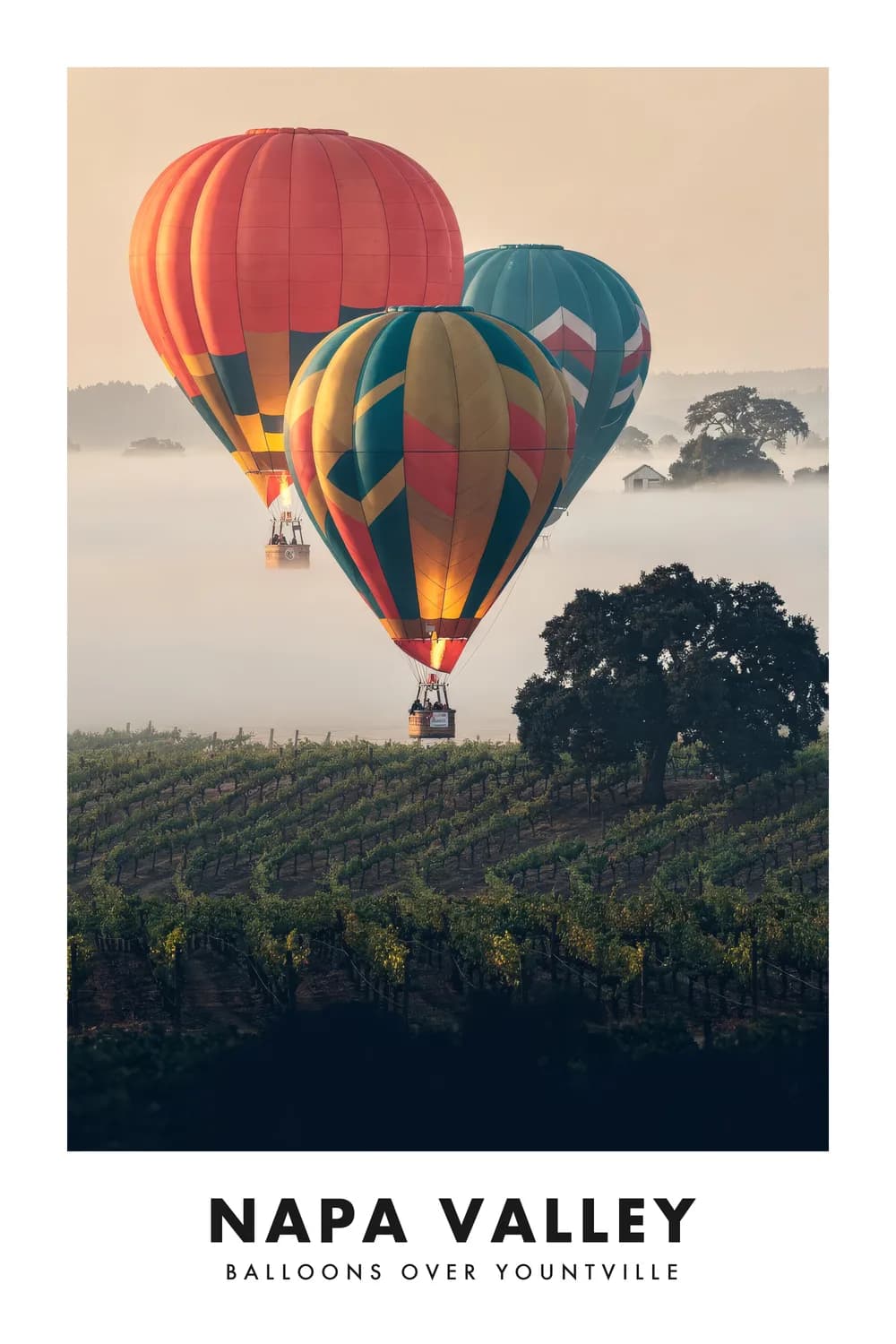 Napa Valley Balloons poster, California