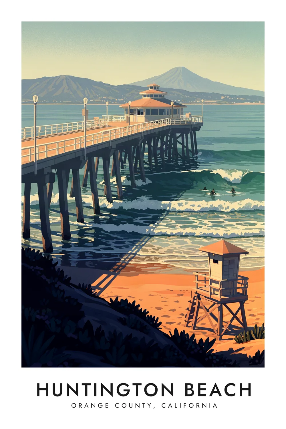 Huntington Beach poster, California
