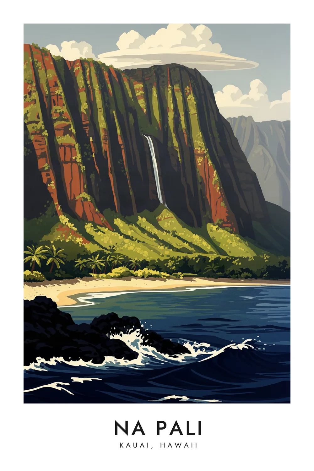Na Pali poster, Kauai, Hawaii