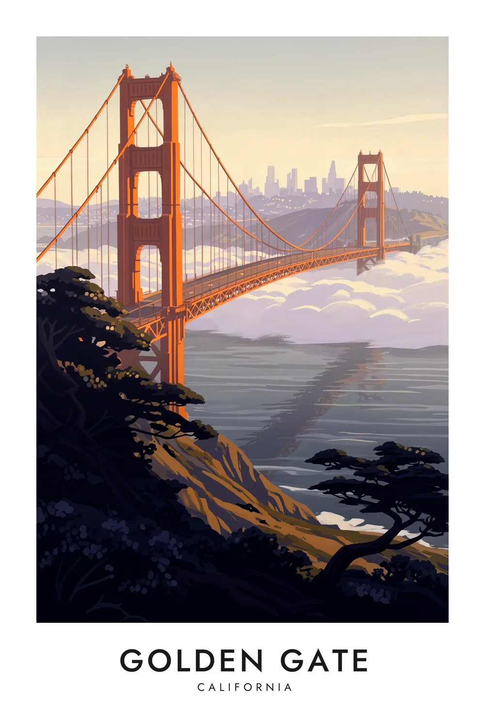 Golden Gate poster, California